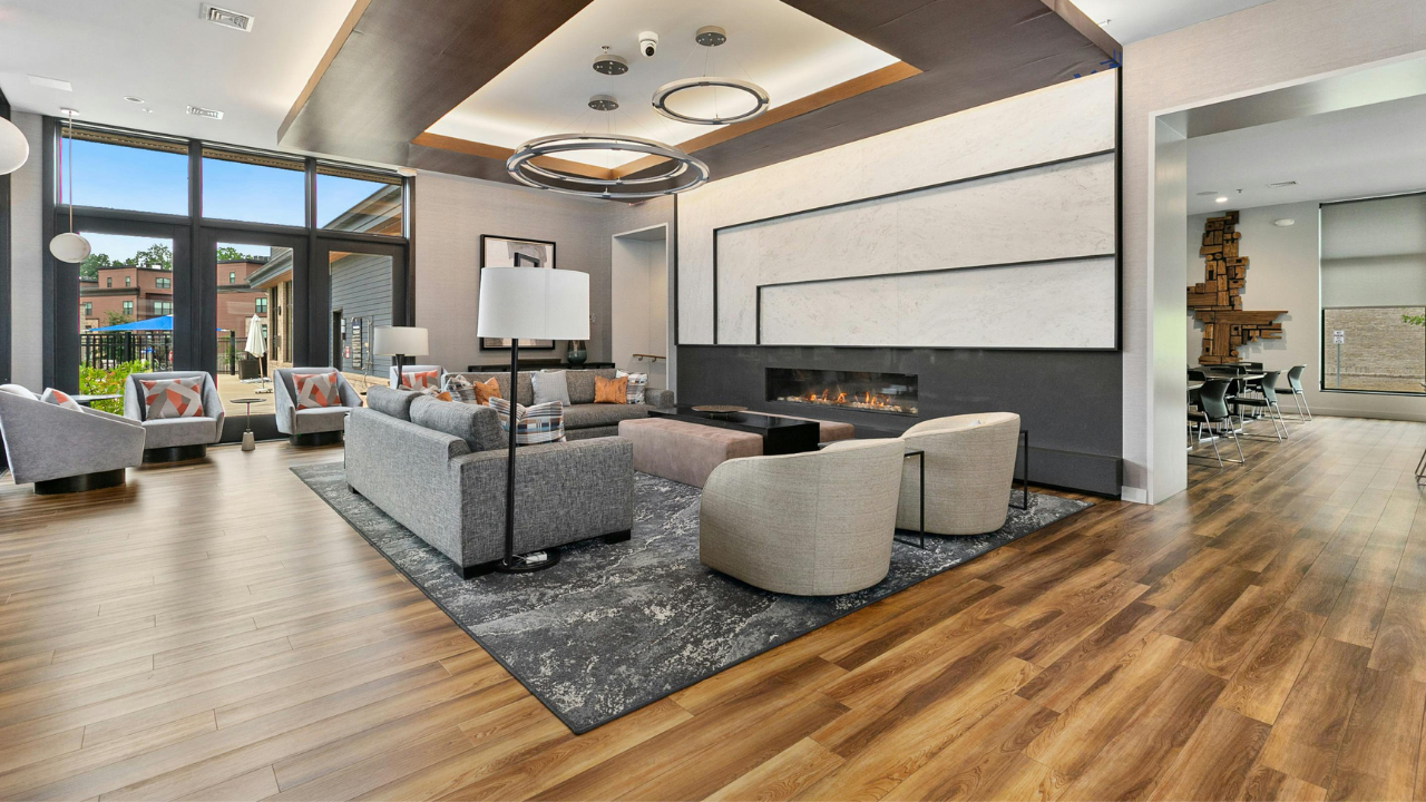 Realistic wood-look laminate flooring in a luxury Tampa Bay home