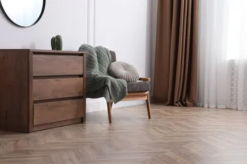 Sheet vinyl flooring with corner reading nook