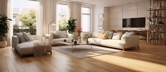 Vinyl flooring extending through a Florida living room